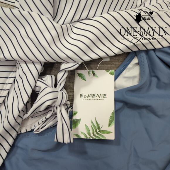 Eomenie Cross Front Cut Out One Piece Swimsuit Size 2XL - Picture 4 of 7